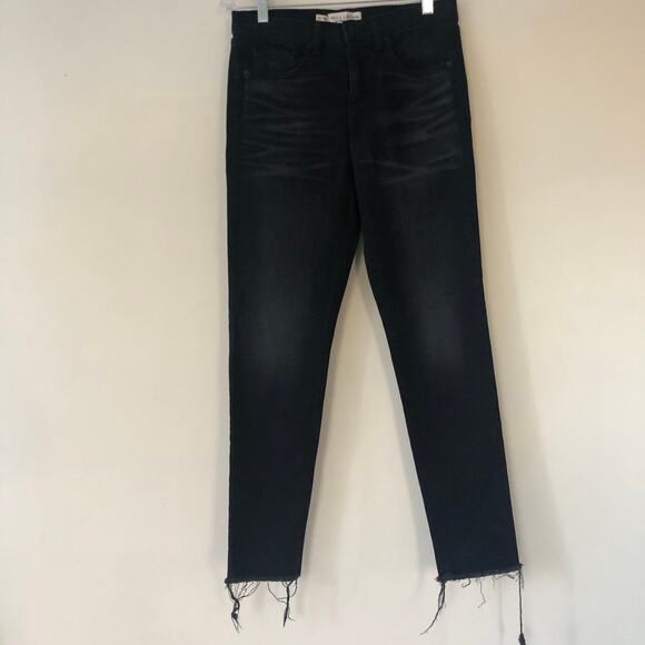 Nili Lotan Womens High Waisted Skinny Cropped Raw Hem Jeans Black Size 27 - Picture 2 of 7